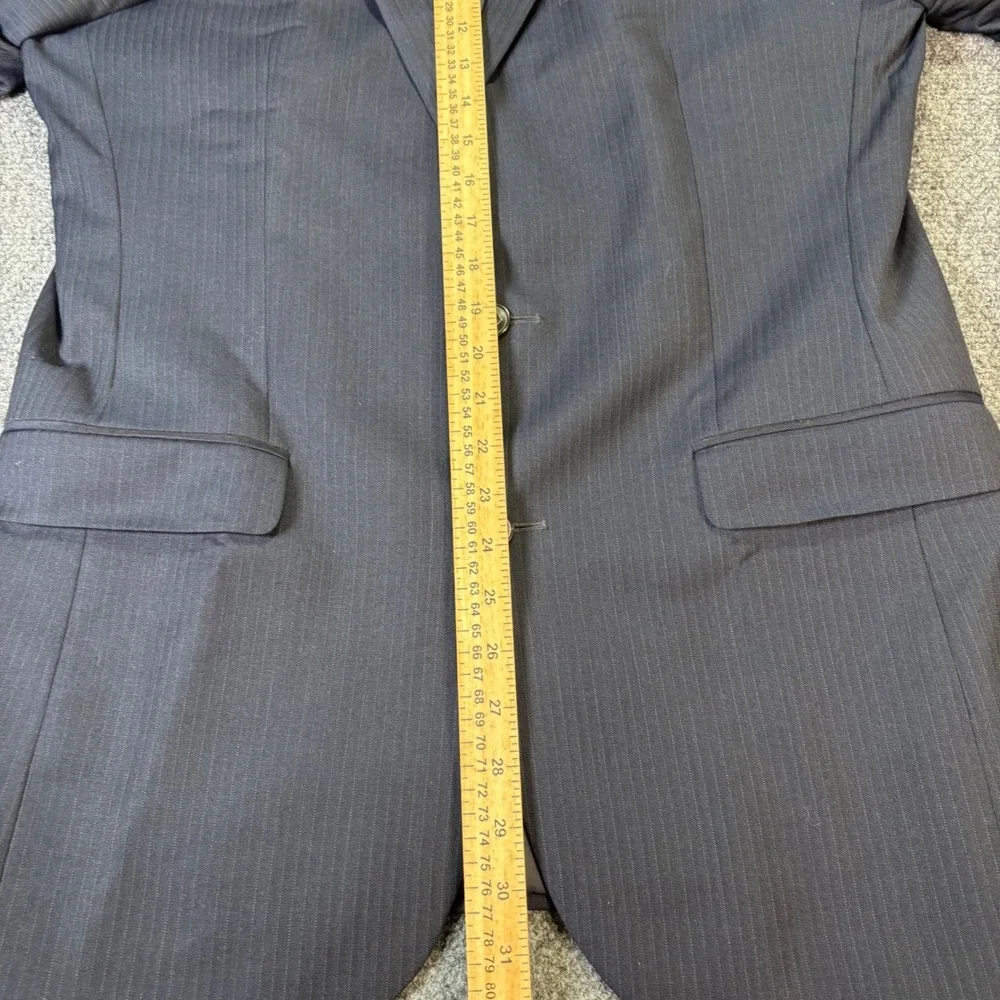 Jos A Bank 1905 Mens Slim Fit Navy Pinstripe Wool Suit Jacket Blazer 40L - Picture 5 of 11